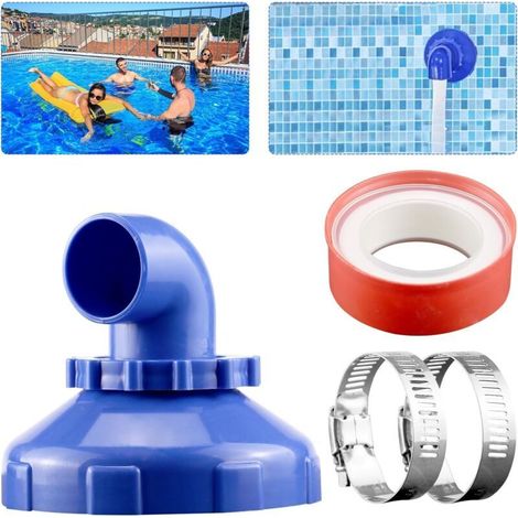 Buse de remplissage piscine rotative 360°, entrée 38/32 mm, sortie réglable pour tête standard (1/4)