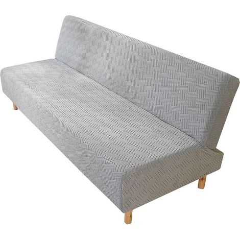 Funda elástica de jacquard para sofá cama sin brazos con parte inferior elástica antideslizante, de 190 a 210 cm, para salón. (1/5)
