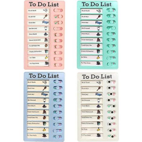 Tableau des tâches ménagères en 4 parties pour enfants : liste de tâches à faire, tableau de contrôle réutilisable, pour enfants (1/5)