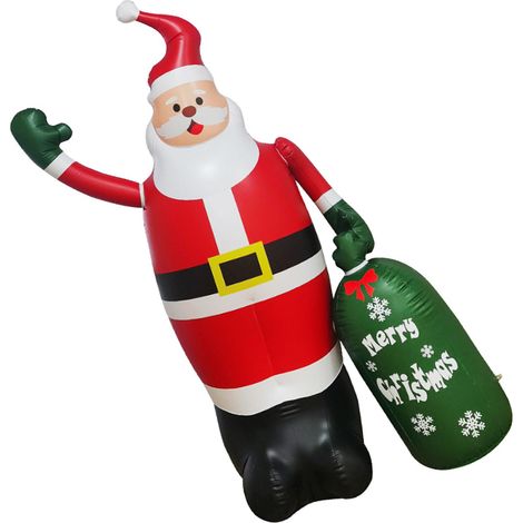 Décoration gonflable Père Noël pour jardin, avec lumières LED, idéale pour décorer votre extérieur. (1/5)