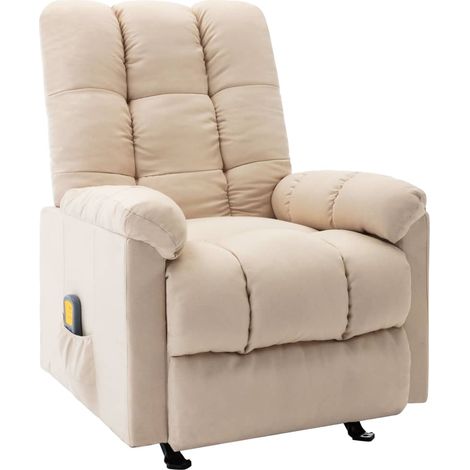 Massagesessel Creme Stoff