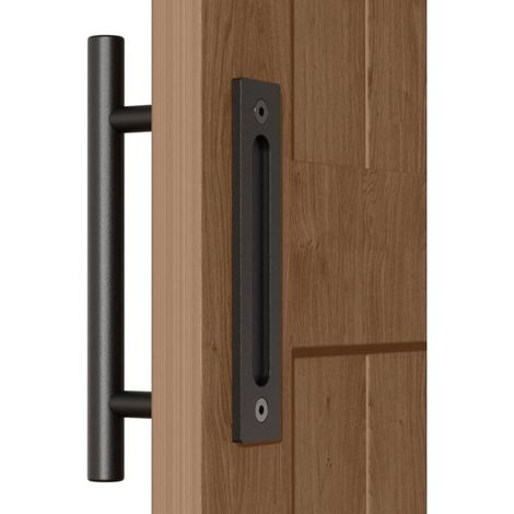 Poignée de porte coulissante noire de 10 po pour porte de grange coulissante (1/5)