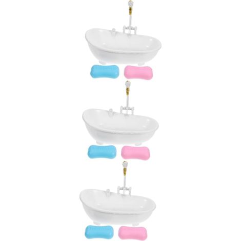 3 teiliges Miniatur Elektrobadewannen Set mit Brause und