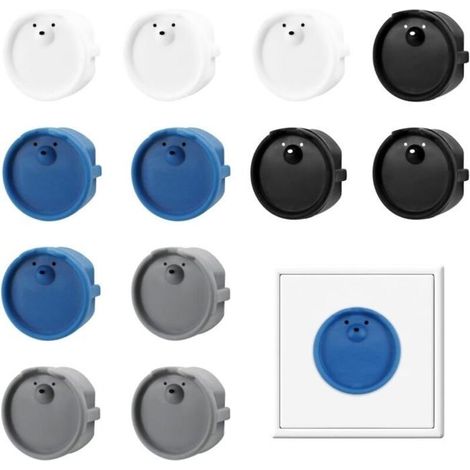 12 Pcs Baby Electrical Socket Covers, Type F Socket Protectors, Baby Socket Protection, Silicone Socket Accessories, Socket Protection (1/5)