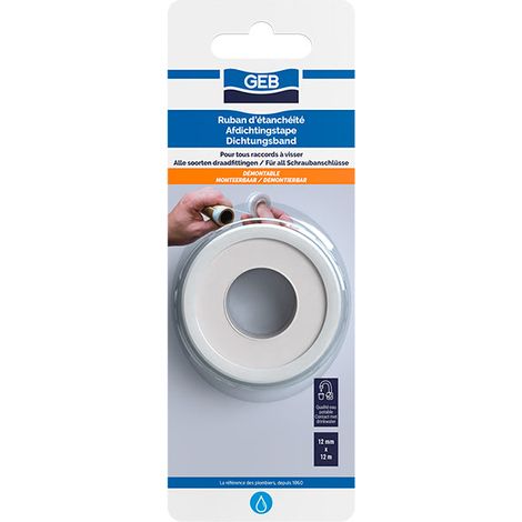 Ruban d'Étanchéité 12 mm x 12 m - Ruban PTFE pour raccords filetés Lot de 5
