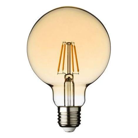 Ampoule LED E27 G95 Dorée Vintage à Filament 4W 230V Blanc Chaud 2200°K Déco Rétro Lotti (1/4)