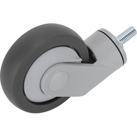 Roulette silencieuse 4 po en TPR avec tige filetée M12 - Accessoires de roulement inférieurs pour meubles et équipements (1/5)