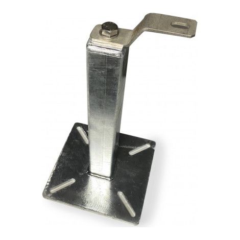 Anclaje con base y poste de acero inoxidable