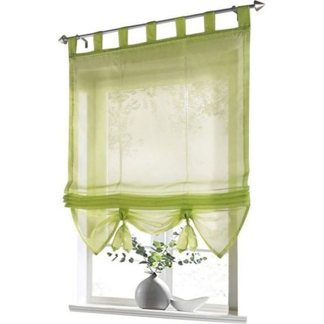 Store romain transparent à boucle, rideau moderne vert, dimensions 60 x 155 cm Odipie (1/4)