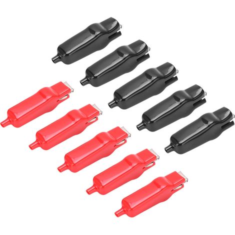 Lot de 5 pinces crocodile 20A 25mm, manchon PVC, isolées, ressort, pour batterie et test d'alimentation (1/5)