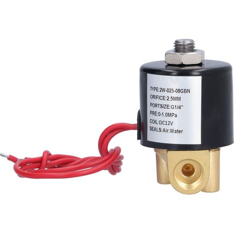 Électrovanne 2 voies à action directe 0-1,0 MPa démarrage sans pression raccord 1/4 pouce DC 12V (1/5)