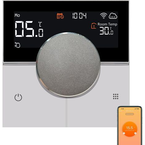 Termostato inteligente para suelo radiante eléctrico de 16 A, termostato de ambiente programable con WiFi compatible con Alexa, control remoto mediante la aplicación Smart Life. (1/5)