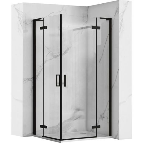 REA DUSCHKABINE HUGO DOUBLE BLACK 80x80