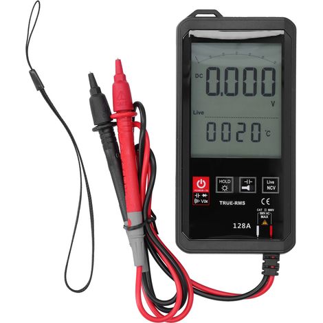 HY128A Multimètre Numérique LCD Tactile Intelligent Affichage Multiple Testeur de Tension AC/DC Fréquence NVC Gris (1/5)