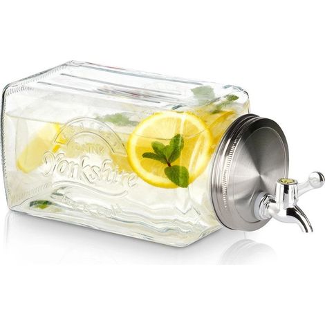 Distributeur de boissons en verre avec robinet, 3,3 L pour réfrigérateur (1/5)
