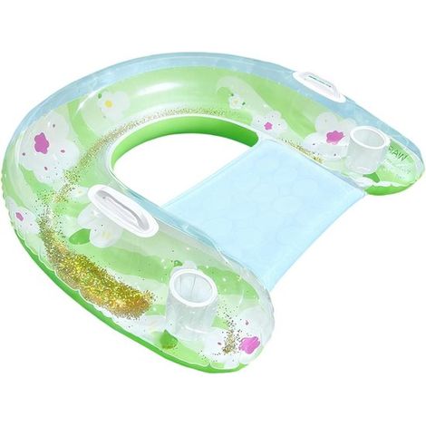 Aufblasbarer Poolstuhl – Luftkissen-Liegestuhl – Wassersport – ergonomische Kopfstütze – 90 x 70 cm – blau (1/5)