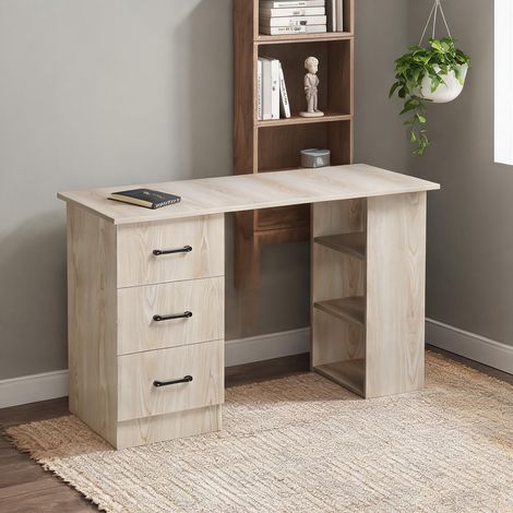 Bureau bois naturel en MDF 120 x 49 x 72 cm (1/5)