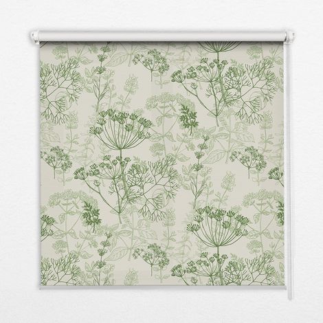 Tenda a Rullo Interna per Finestra - Tenda Filtrante Luce - Tenda Privacy - Tenda Decorativa Rettangolare - Rullo per Interni - (150 cm x 140 cm) - Piante verdi (1/5)