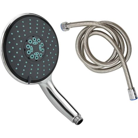 Soffione Doccia Manuale Multifunzionale con Tubo 1,5 m Cromato vidaXL (1/5)