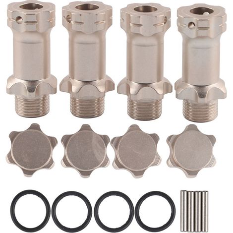4 Pièces Allonges de Moyeu Hexagonal 17mm en Aluminium pour Voiture RC 1:8 (Couleur Titane) (1/5)