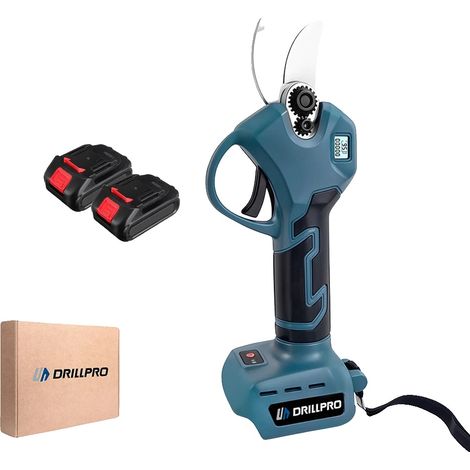 Sécateurs, Moteur sans balais, Lame en acier au carbone haute teneur, 2 Batterie, UE (1/2)