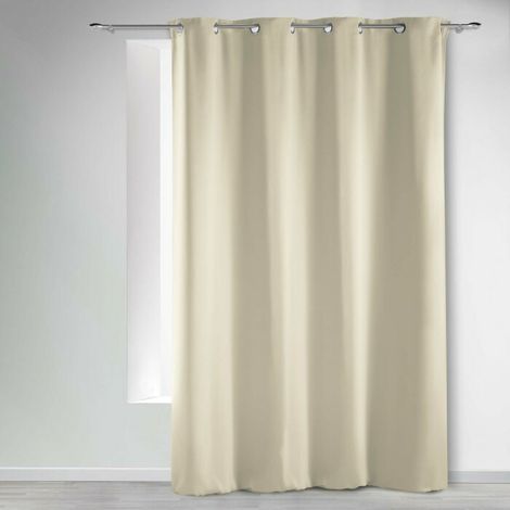 Rideau à œillets 135 x 280 cm occultant uni Naturel – grande hauteur