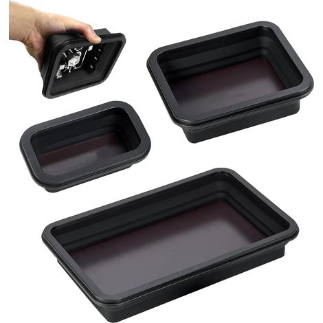 Juego de 3 bandejas magnéticas plegables, accesorios de taller para tornillos, tuercas, arandelas y otras herramientas pequeñas. (1/5)