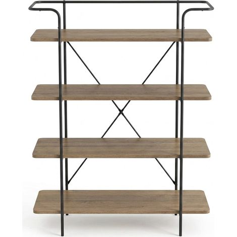 Scaffale Urban 4 Ripiani Metallo Legno Libreria Industriale 83x38x120 cm (1/5)