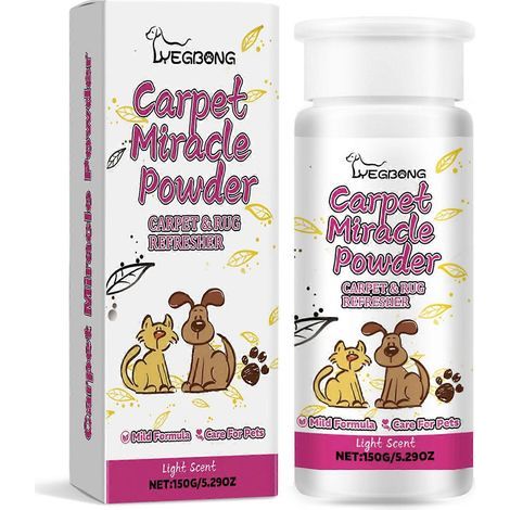 Poudre anti-odeurs pour tapis. facile à utiliser et adaptée aux animaux domestiques. (1/5)