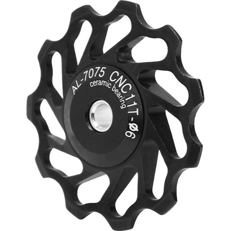 Galet de guidage de dérailleur arrière 11 dents à roulement céramique, accessoire pour VTT et vélo de route, noir (1/5)