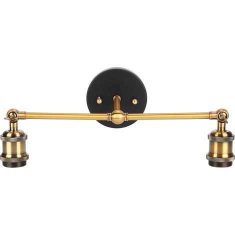 Applique murale double E27 style rétro en fer forgé, luminaire décoratif AC85‑265V (1/5)