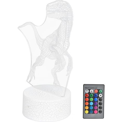 Lampe dinosaure, 16 couleurs, 5 niveaux de luminosité, 4 modes, veilleuse décorative pour salon (1/5)