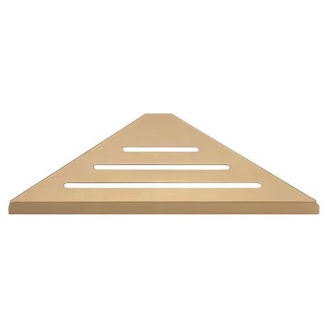 Étagère de douche triangulaire, étagère murale en acier inoxydable 304, cadre d'angle en forme d'éventail, étagère de rangement d'angle pour salle de bain, couleur or. (1/3)