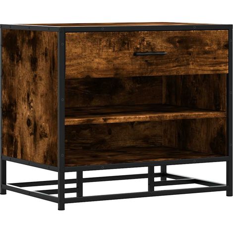 Maison Exclusive - Panca Portaoggetti Rovere Fumo Legno Multistrato e Metallo