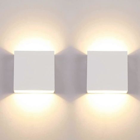 Zwei LED-Wandleuchten, 7W wasserdicht, modernes warmweißes Licht, 3000K, kleines quadratisches Format, geeignet für Schlafzimmer und Flure. (1/5)