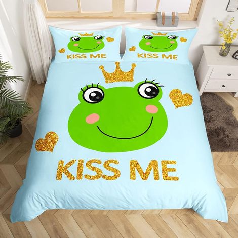 Grenouille Parure de Lit 140x200cm Tropical Amphibian Housse de Couette Kawaii Sets de Housse de Couette Respirant Animaux Parure Housse de Couette - 140 x 200 cm (1/5)