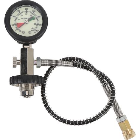 Adaptateur de Bouteille Grande à Petite en Acier Inoxydable avec Manomètre et Tuyau d'Inflation, Raccord DIN pour Plongée -KZQ (1/5)