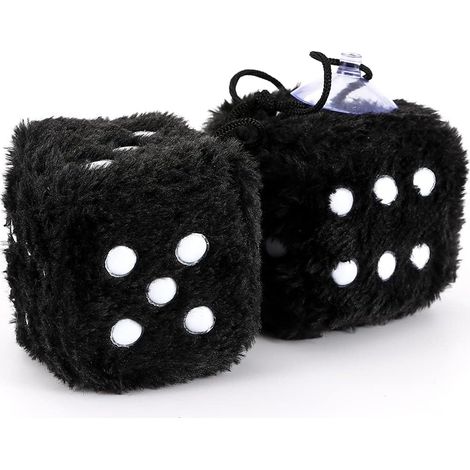 Dés en peluche à suspendre pour voiture, 6 cm, accessoires de suspension pour rétroviseur, vendus par paire. (1/3)