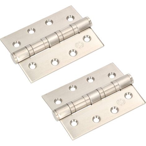 Lot de 2 charnières de porte en acier inoxydable avec paliers coulissants 100 x 75 mm pour charges lourdes-NANOTEH (1/5)