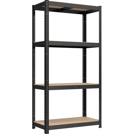 Songmics – Étagère de rangement 4 niveaux 40 x 80 x 160 cm – Capacité 520 kg – Planches réglables – Acier renforcé – Style industriel noir
