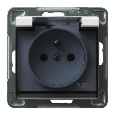 Sonata Spritzwassergeschützte Steckdose mit/mit IP44 transparenter Abdeckung weiß GPH-1RZ/m/00/d