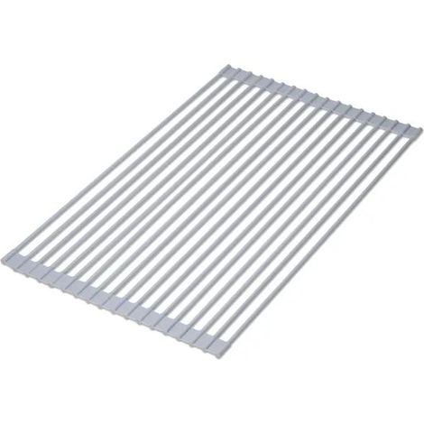 Emuca Escurreplatos Flex gris en acero y silicona