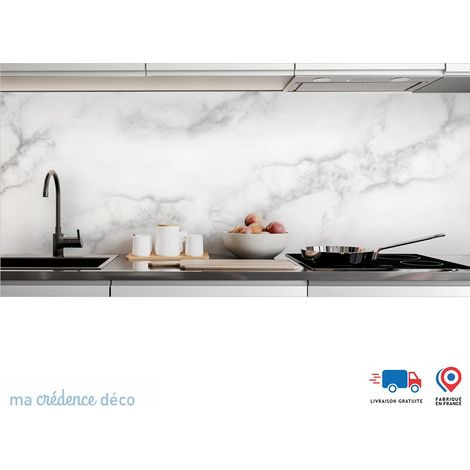 Crédence : Marbre blanc de carrare - Alu composite - 60 - 120 (1/3)