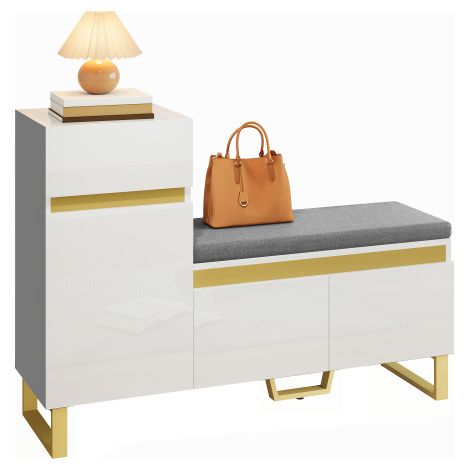 Armoire à chaussures haute capacité pour entrée, rangement multi-niveaux avec portes et tiroirs coulissants, design moderne et minimaliste pour maison
