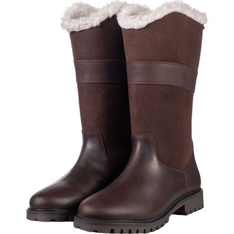42, marrone: Stivali in pelle a 3/4 modello Belmond Teddy con fodera calda in morbido peluches