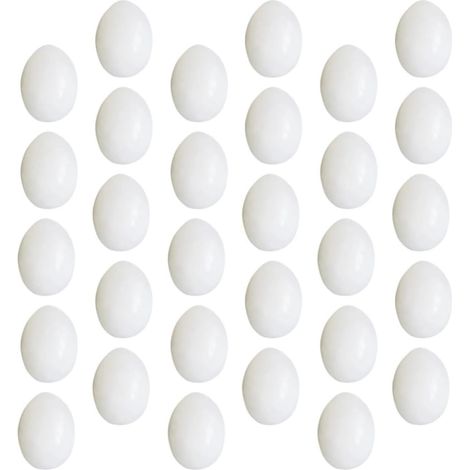 Lot de 30 Œufs de Pigeon en Plastique Simulés Réalistes pour Incubation, Solides, Résistants la Casse, Décoration Intérieure et Accessoires de Reproduction (1/5)