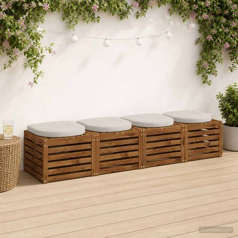 vidaXL 4-Piece Seat Cushions 4 pcs 100% Polyester White 45 x 45 x 5 cm (1/5)