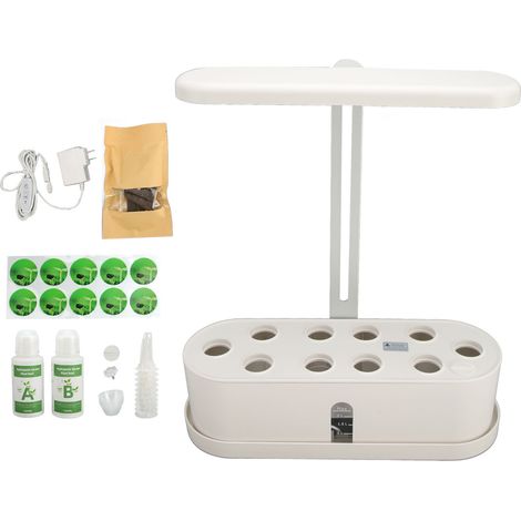 Système de culture hydroponique avec lampe LED à spectre complet en alliage d'aluminium et polycarbonate transparent pour la croissance des plantes et des légumes. Utilisation domestique. Prise US 100