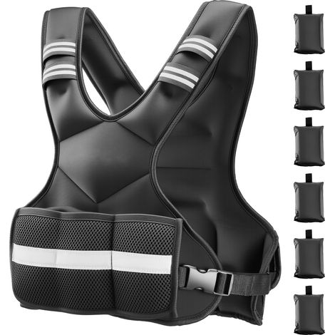 Mophorn Giubbotto Zavorrato con Pesi Regolabili per Allenamento, Gilet con 6 Tasche per Pesi da 1,81 a 4,66 kg, Ideale per Resistenza Fisica, Fitness, Corsa, Jogging e Palestra (1/5)