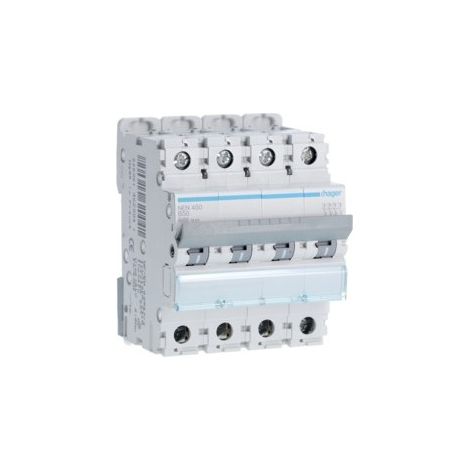 Disjoncteur 4 Pôles 10kA courbe B 50A 4 modules HAGER NEN450 (1/2)